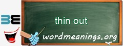 WordMeaning blackboard for thin out